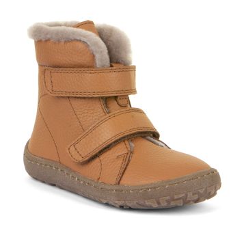  Lasten turkisvuoriset talvikengät-cognac-barefoot Furry boot Froddo 