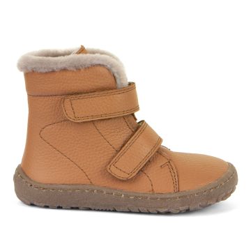  Lasten turkisvuoriset talvikengät-cognac-barefoot Furry boot Froddo 