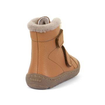  Lasten turkisvuoriset talvikengät-cognac-barefoot Furry boot Froddo 