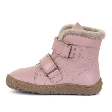  Lasten turkisvuoriset talvikengät-pink-barefoot Furry boot Froddo 